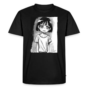 Cartoon Alternative Girl - Men's Premium Organic T-Shirt - black - Front - Nico (187cm)