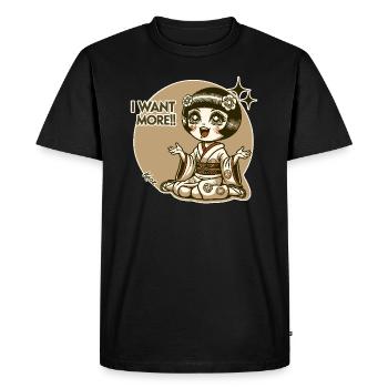 Geisha japonaise chibi - T-shirt Premium bio Homme - noir - Devant - Nico (187cm)