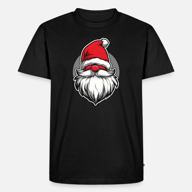 Weihnachtsmann als Gartenzwerg - Männer Premium Bio T-Shirt - Schwarz