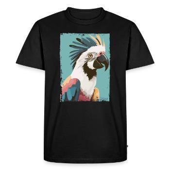 Majestic cockatoo - Men's Premium Organic T-Shirt - black - Front - Nico (187cm)