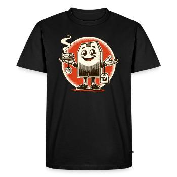 Sachet de thé avec tasse à thé pour l’heure du thé - T-shirt Premium bio Homme - noir - Devant - Nico (187cm)
