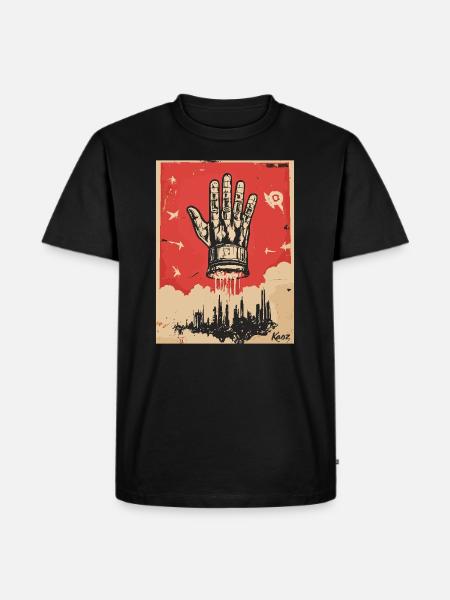 The hand in propaganda style - Men's Premium Organic T-Shirt - black