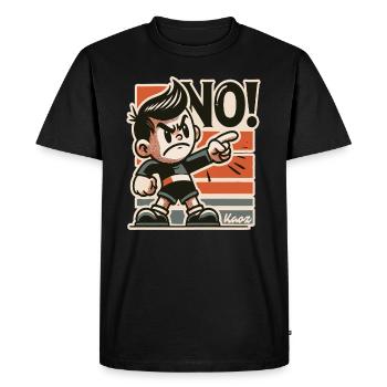Naughty retro boy and rascal says no - Men's Premium Organic T-Shirt - black - Front - Nico (187cm)