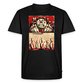 Bowling Showdown : Boule de bowling contre quilles - T-shirt Premium bio Homme - noir - Devant - Nico (187cm)