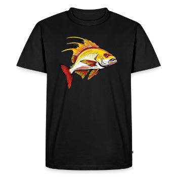 Poissons rouges et dorés - T-shirt Premium bio Homme - noir - Devant - Nico (187cm)