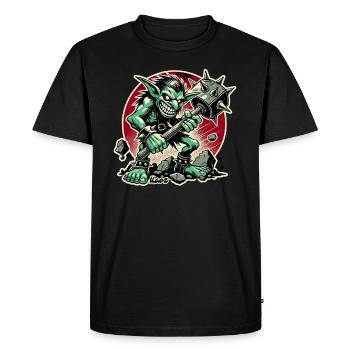 Nasty Goblin with Big Hammer - Men's Premium Organic T-Shirt - black - Front - Nico (187cm)