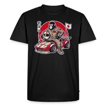 Gorille japonais en tant que pilote de course JDM - T-shirt Premium bio Homme - noir - Devant - Nico (187cm)