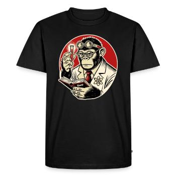 Gorille scientifique avec éprouvette - T-shirt Premium bio Homme - noir - Devant - Nico (187cm)