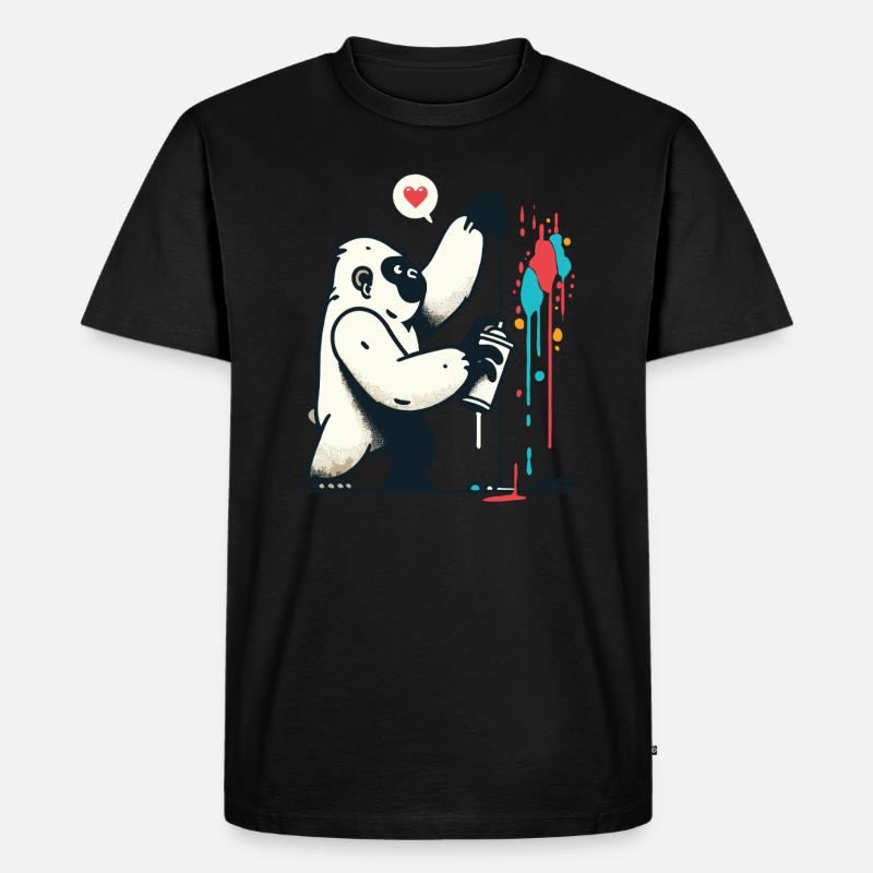 Graffiti-Gorilla mit Spraydose - Männer Premium Bio T-Shirt - Schwarz