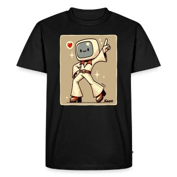 70s Retro Style Dance Floor: Disco Dancer - Men's Premium Organic T-Shirt - black - Front - Nico (187cm)