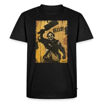 Horreur Slasher dit bonjour - T-shirt Premium bio Homme - noir - Devant - Nico (187cm)