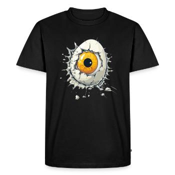 Eye in the Egg – Surreal Work of Art - Men's Premium Organic T-Shirt - black - Front - Nico (187cm)