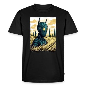 Cyborg avec des épis dans un champ de blé - T-shirt Premium bio Homme - noir - Devant - Nico (187cm)