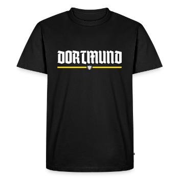 DORTMUND | Ville natale | LES FANS | IDÉE CADEAU - T-shirt Premium bio Homme - noir - Devant - Nico (187cm)