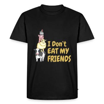 Je ne mange pas mes amis Bien-être animal Végétalien - T-shirt Premium bio Homme - noir - Devant - Nico (187cm)
