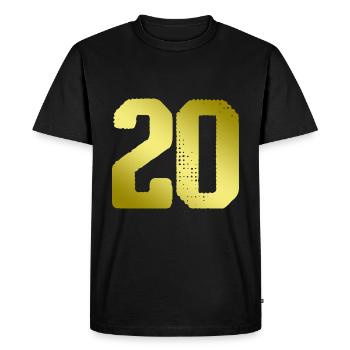 Maillot 20 Numéro - T-shirt Premium bio Homme - noir - Devant - Nico (187cm)