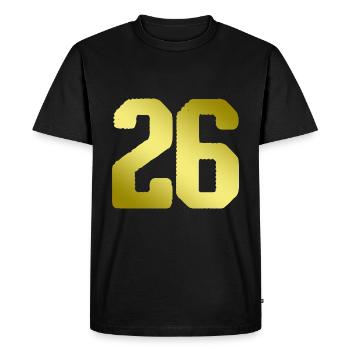 26 Maillot numéro - T-shirt Premium bio Homme - noir - Devant - Nico (187cm)