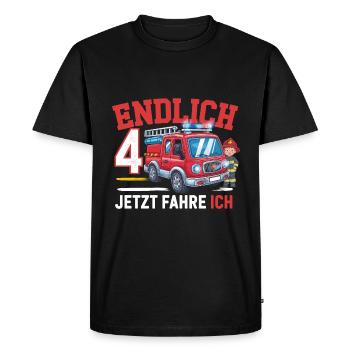 Finally 4 Now I Drive a Fire Engine - Men's Premium Organic T-Shirt - black - Front - Nico (187cm)