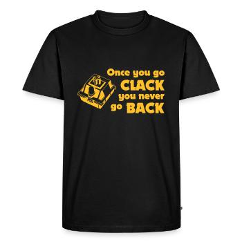 Once you go CLACK - Mechanical Keyboard Enthusiast - Männer Premium Bio T-Shirt - Schwarz - Vorne - Nico (187cm)