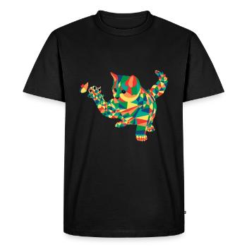 Dessin animé chat abstrait - T-shirt Premium bio Homme - noir - Devant - Nico (187cm)