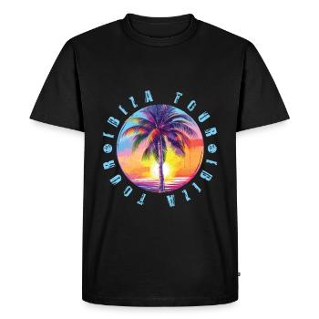 Visite d’Ibiza colorée - T-shirt Premium bio Homme - noir - Devant - Nico (187cm)