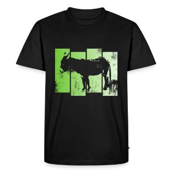 Âne Drôle de crinière sabots de chevalage - T-shirt Premium bio Homme - noir - Devant - Nico (187cm)