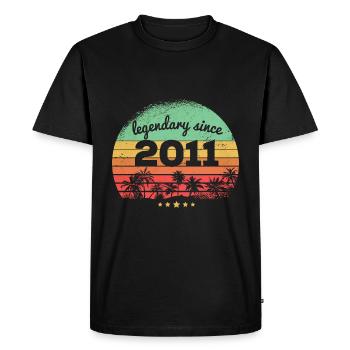 12 Years Old Legendary Since 2011 12th Birthday - Men's Premium Organic T-Shirt - black - Front - Nico (187cm)
