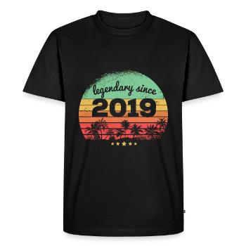 Légendaire depuis 2019 4ème anniversaire - T-shirt Premium bio Homme - noir - Devant - Nico (187cm)