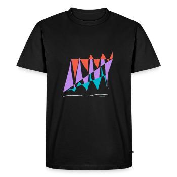 Abstract design Balancing the Races and Valleys - Men's Premium Organic T-Shirt - black - Front - Nico (187cm)