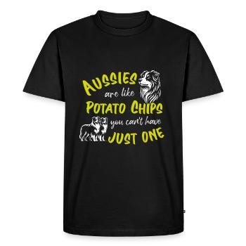 Les Australiens sont comme des croustilles - jaunes - T-shirt Premium bio Homme - noir - Devant - Nico (187cm)