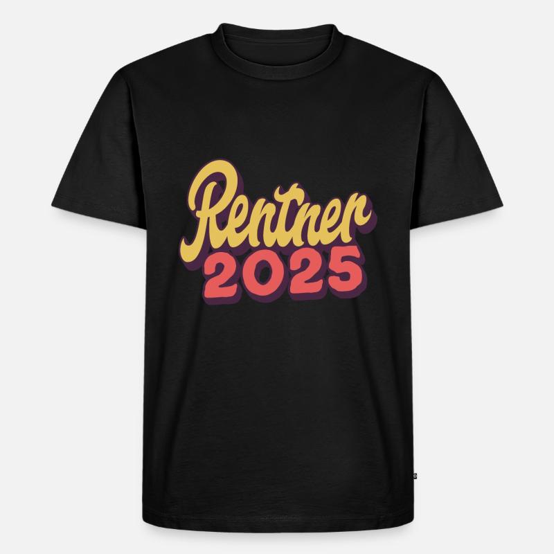 Rentner 2025 - Männer Premium Bio T-Shirt - Schwarz