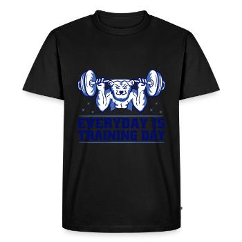 Tous les jours est l’entraînement de jour Entraînement physique - T-shirt Premium bio Homme - noir - Devant - Nico (187cm)