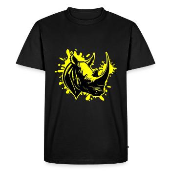 Tête d’animal de rhinocéros - T-shirt Premium bio Homme - noir - Devant - Nico (187cm)