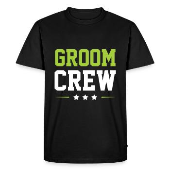 Groom Crew - Men's Premium Organic T-Shirt - black - Front - Nico (187cm)
