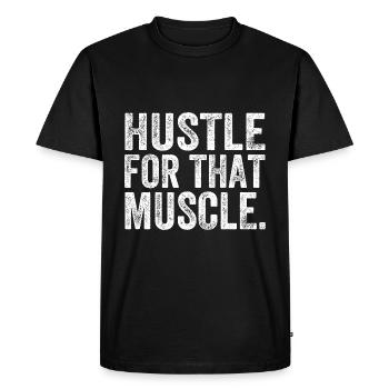 Hustle pour cette motivation d’entraînement de fitness musculaire - T-shirt Premium bio Homme - noir - Devant - Nico (187cm)