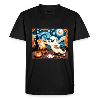 Van Ghost Art Professeur d’Halloween - T-shirt Premium bio Homme - noir - Devant - Nico (187cm)