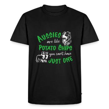 Les Australiens sont comme des croustilles - vertes - T-shirt Premium bio Homme - noir - Devant - Nico (187cm)