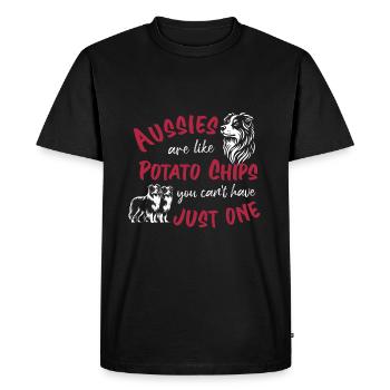 Les Australiens sont comme des croustilles - rouges - T-shirt Premium bio Homme - noir - Devant - Nico (187cm)