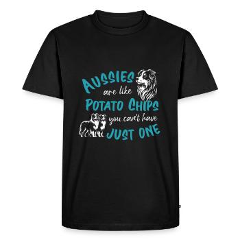 Les Australiens sont comme des croustilles - turquoise - T-shirt Premium bio Homme - noir - Devant - Nico (187cm)