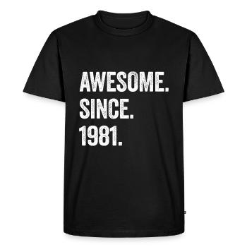 43. Geburtstag 43 Jahre Awesome Since 1981 - Männer Premium Bio T-Shirt - Schwarz - Vorne - Nico (187cm)