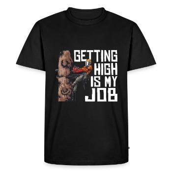 Tronçonneuse Se défoncer est mon travail bûcheron - T-shirt Premium bio Homme - noir - Devant - Nico (187cm)