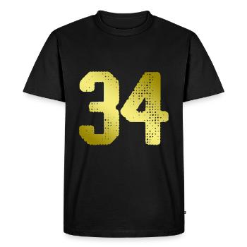 Maillot 34 Numéro - T-shirt Premium bio Homme - noir - Devant - Nico (187cm)