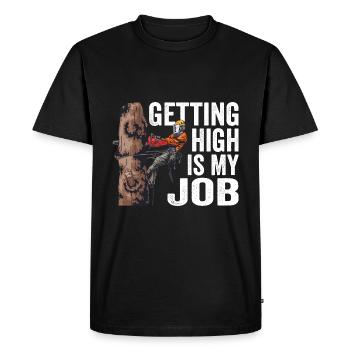 Tronçonneuse Se défoncer est mon travail bûcheron - T-shirt Premium bio Homme - noir - Devant - Nico (187cm)