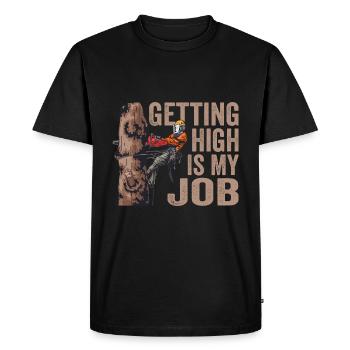Tronçonneuse Se défoncer est mon travail bûcheron - T-shirt Premium bio Homme - noir - Devant - Nico (187cm)