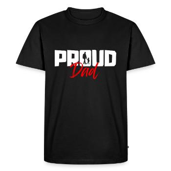 Père fier - T-shirt Premium bio Homme - noir - Devant - Nico (187cm)
