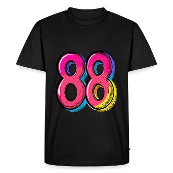 88 Number Comic - Men's Premium Organic T-Shirt - black - Front - Nico (187cm)