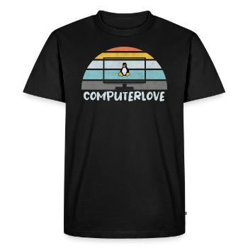 LINUX PENGUIN PROGRAMMER TUX PC COMPUTERLOVE - Men's Premium Organic T-Shirt - black - Front - Nico (187cm)