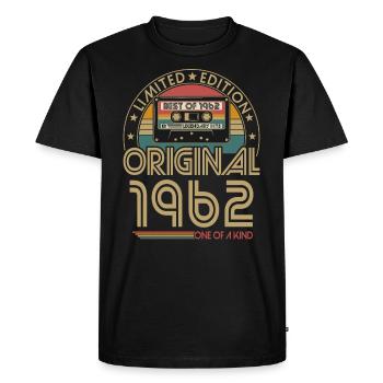 Né 1962 Vintage Rétro Anniversaire - T-shirt Premium bio Homme - noir - Devant - Nico (187cm)