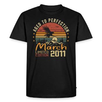 Les Légendes Sont Nées en Mars 2011 Vintage Retro - T-shirt Premium bio Homme - noir - Devant - Nico (187cm)