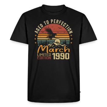 Les Légendes Sont Nées en Mars 1990 Vintage Retro - T-shirt Premium bio Homme - noir - Devant - Nico (187cm)